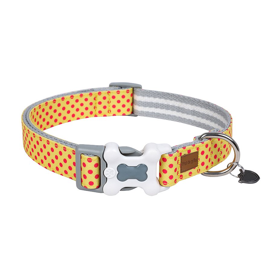 Adjustable yellow pea nylon dog Harness & Leash & Collar