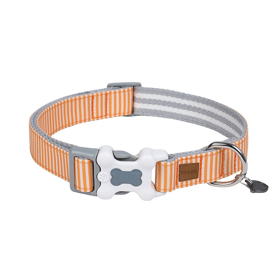 https://idogcats.com/product/adjustable-orange-stripe-nylon-dog-harness-leash-collar/