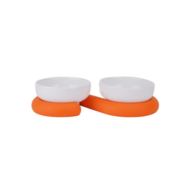 Two-colour ceramic non-slip pet bowl - Image 6